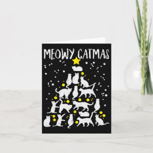 Merry Catmas Meow Christmas Tree Catmas Katze Chri Karte