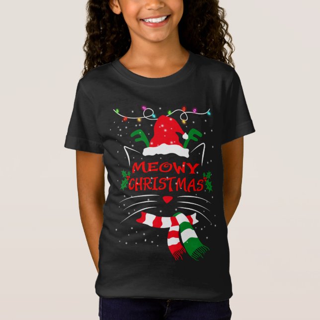 MERRY CATMAS, Niedliches Weihnachtsgeschenk für Ka T-Shirt (Vorderseite)