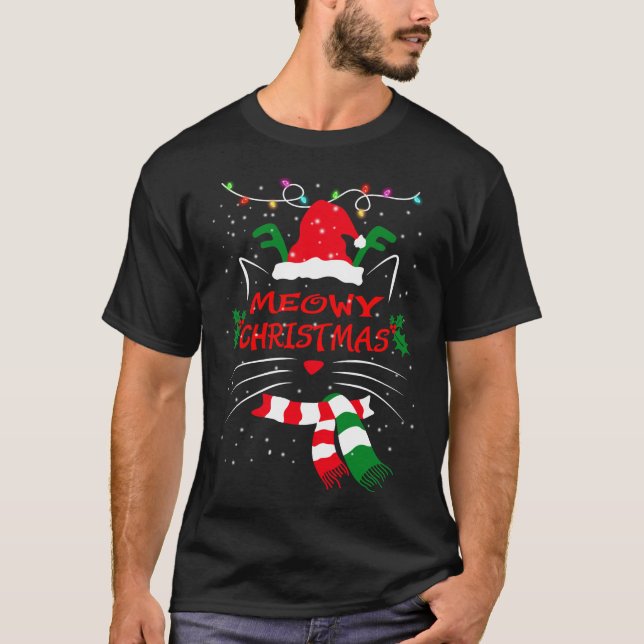 MERRY CATMAS, Niedliches Weihnachtsgeschenk für Ka T-Shirt (Vorderseite)
