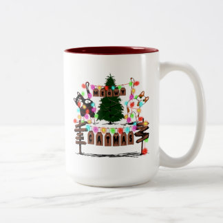 MERRY CATMAS, Niedliches Weihnachtsgeschenk für Ka Zweifarbige Tasse