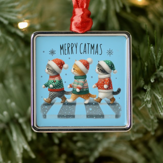Merry Catmas Ornament Aus Metall (Baum)