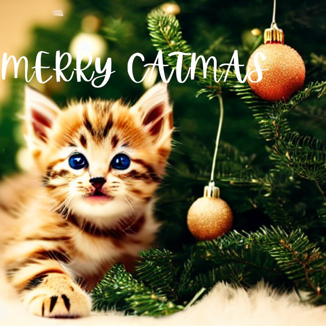 Merry Catmas Purffect Weihnachtskarte Feiertagskarte (Von Creator hochgeladen)
