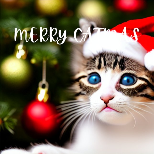 Merry Catmas Purffect Weihnachtskarte Feiertagskarte (Von Creator hochgeladen)