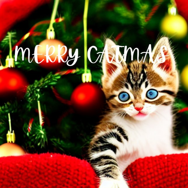 Merry Catmas Purffect Weihnachtskarte Feiertagskarte (Von Creator hochgeladen)