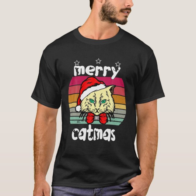 Merry Catmas T T-Shirt (Vorderseite)
