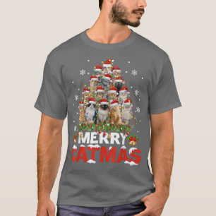 Merry Catmas Weihnachten Pajamas Xmas Ugly Sweat T-Shirt