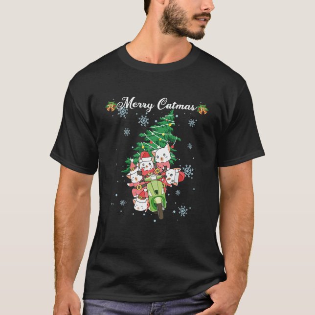 Merry Catmas Weihnachtsbaum Katzen nicht hässlich  T-Shirt (Vorderseite)