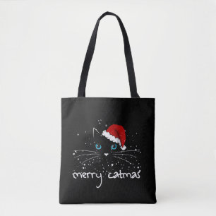 MERRY CATMAS Weihnachtsbaum Meme Tote Beutel