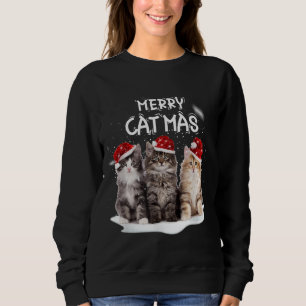 Merry Catmas Weihnachtsbaum Santa Kitten Xmas Nied Sweatshirt