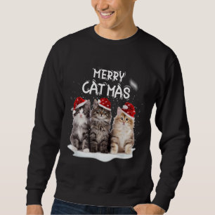 Merry Catmas Weihnachtsbaum Santa Kitten Xmas Nied Sweatshirt