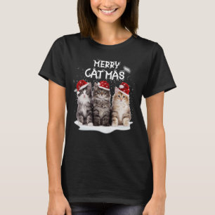 Merry Catmas Weihnachtsbaum Santa Kitten Xmas Nied T-Shirt