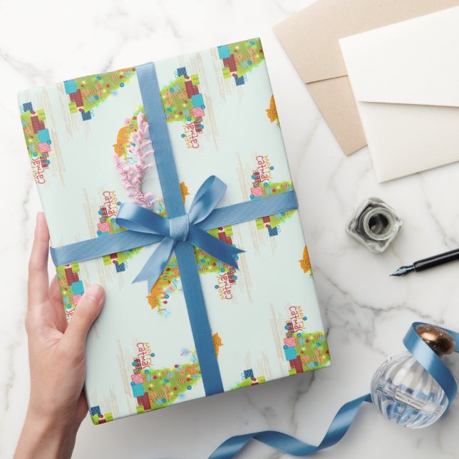 Merry Catmas Weihnachtswrapping Paper Geschenkpapier (Schenken)