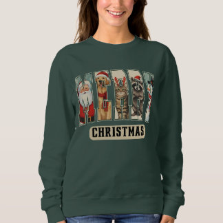 MERRY Character Collage Weihnachts-Shirt Geschenk Sweatshirt