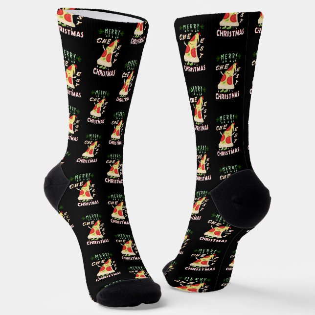 Merry Cheesy Weihnachten Weihnachten Weihnachten P Socken (Gewinkelt)