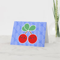 Merry Cherries Kawaii Birthday Card