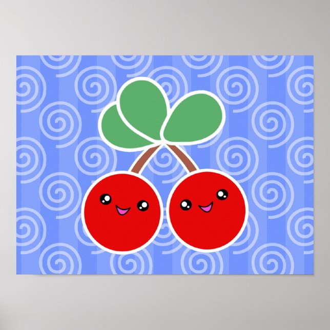 Merry Cherries Kawaii Poster (Vorne)