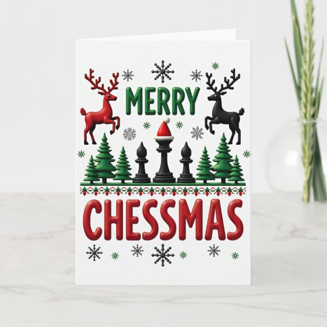 Merry Chessmas Card Chess Player Gift Karte (Vorderseite)