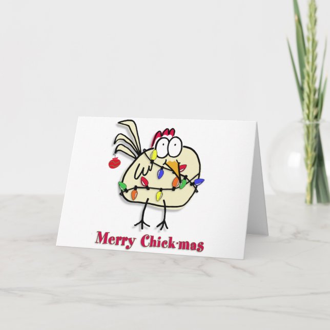 Merry Chick.mas Spaß Feiertagskarte (Vorderseite)