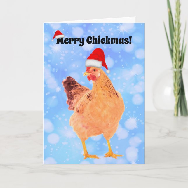 Merry Chickmas - 7" x 5" Karte (Vorderseite)