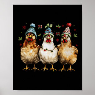Merry Chickmas Chickens Funny Christmas Chicken Mo Poster