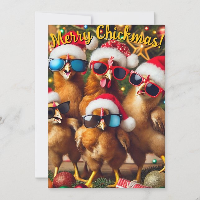 Merry Chickmas Einladung (Vorderseite)