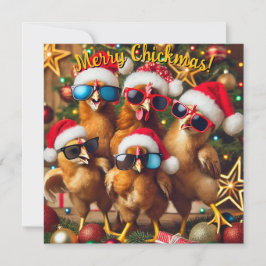 Merry Chickmas Feiertagskarte