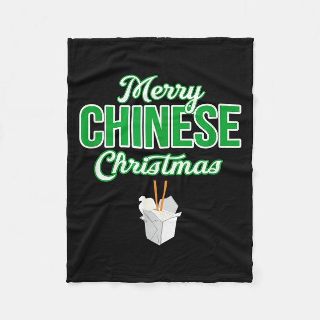 Merry Chinese Christmas Xmas Funny Restaurant Take Fleecedecke (Vorderseite)