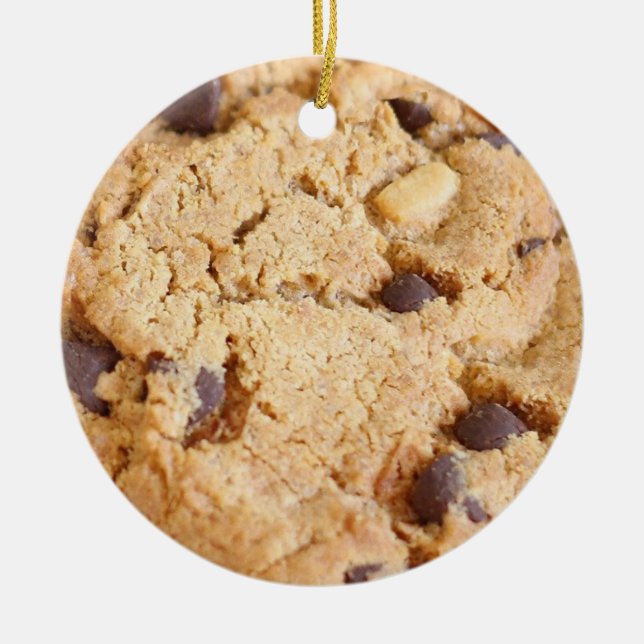 Merry Chip-Mas, Funny Cookie Christmas Puff Keramik Ornament (Vorne)