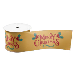 Merry Chirstmas gedruckte Satin Ribbon Roll Satinband
