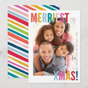 MERRY CHISTMAS FOTO Moderne, farbenfrohe, kühne Fa Feiertagskarte