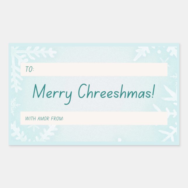 Merry Chreeshmas Snowflake Geschenk Rechteckiger Aufkleber (Vorderseite)
