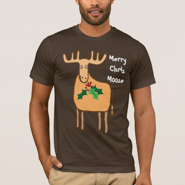 Merry Chris Moose T-Shirt (Vorderseite)