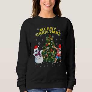 Merry Chrismas Dabbing Santa Tree Snowman Sweatshirt