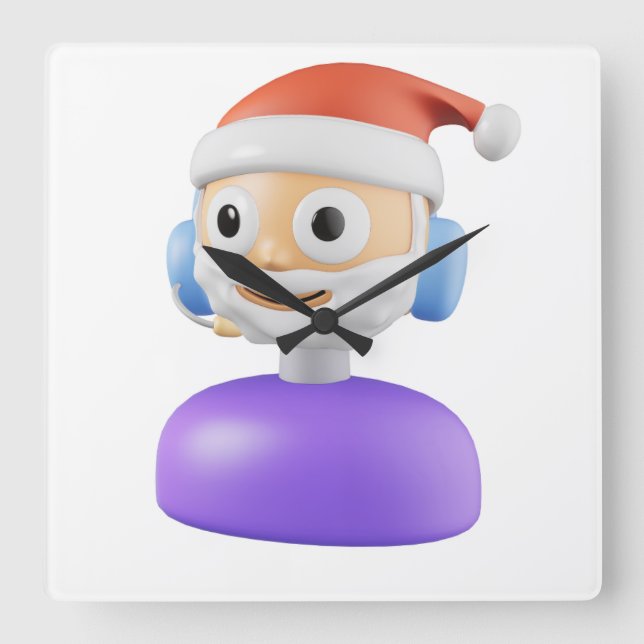 MERRY CHRISMAS QUADRATISCHE WANDUHR (Vorderseite)