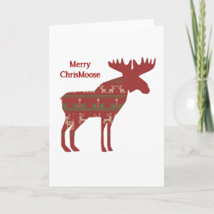 Merry ChrisMoose Funny Christmas Elche Animal Art Feiertagskarte