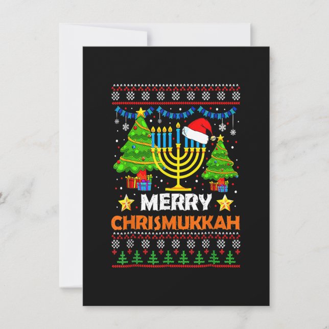 Merry Chrismukkah 2022 Happy Hanukkah Christmas Sa Einladung (Vorderseite)