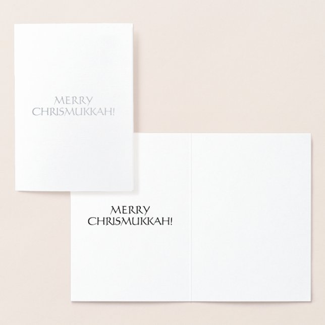 Merry Chrismukkah einfache, elegante minimalistisc Folienkarte (Anzeige)