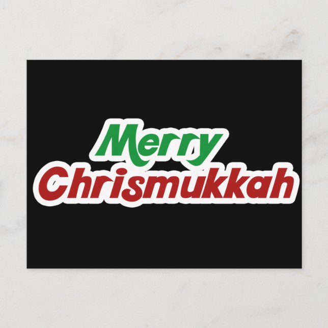 Merry Chrismukkah Feiertagspostkarte (Vorderseite)