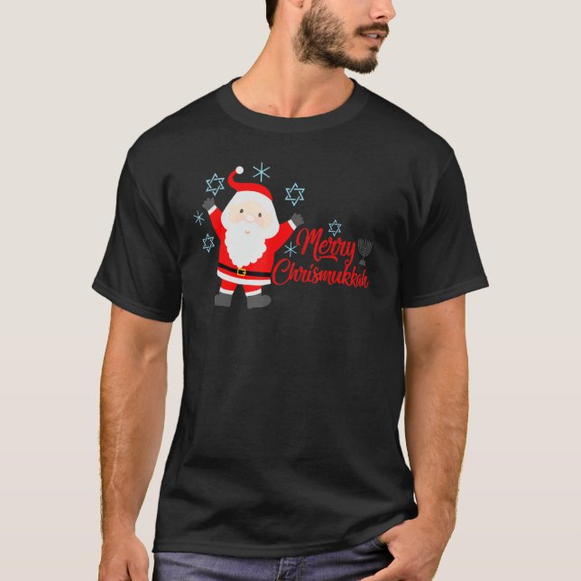 Merry Chrismukkah Hanukkah und Christmas Ugly Swea T-Shirt (Vorderseite)
