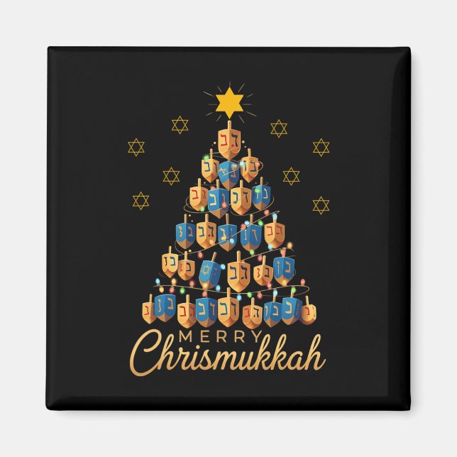 Merry Chrismukkah Happy Chanukkah Dreidel Christma Magnet (Vorne)