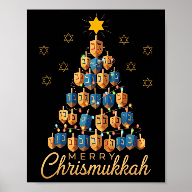 Merry Chrismukkah Happy Chanukkah Dreidel Christma Poster (Vorne)