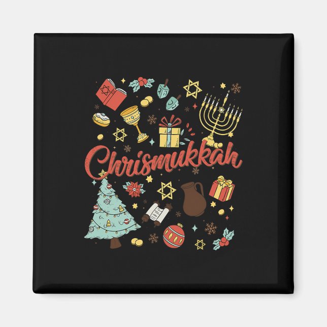 Merry Chrismukkah Happy Christmas Hanukkah 1 Magnet (Vorne)