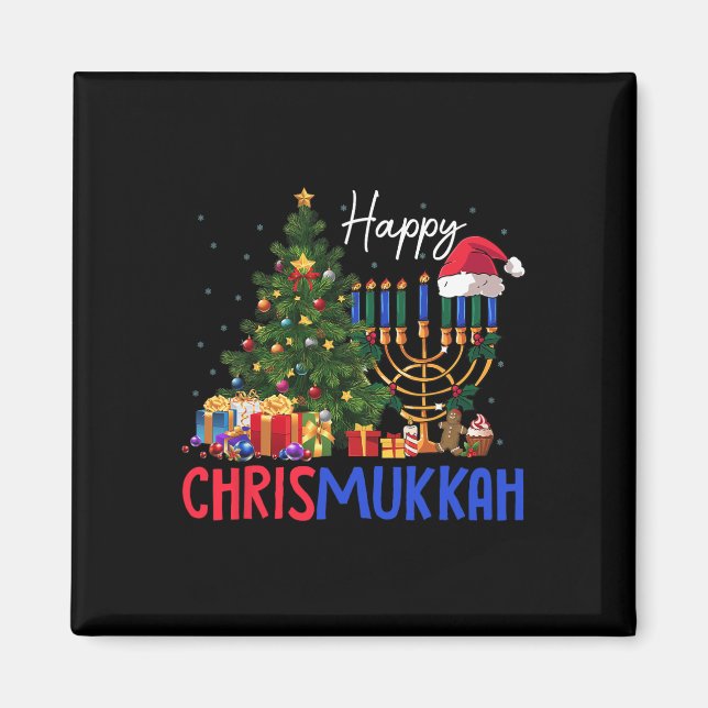 Merry Chrismukkah Happy Christmas Hanukkah 2 Magnet (Vorne)