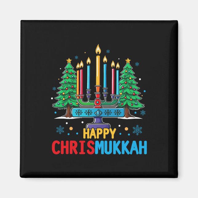 Merry Chrismukkah Happy Christmas Hanukkah 3 Magnet (Vorne)