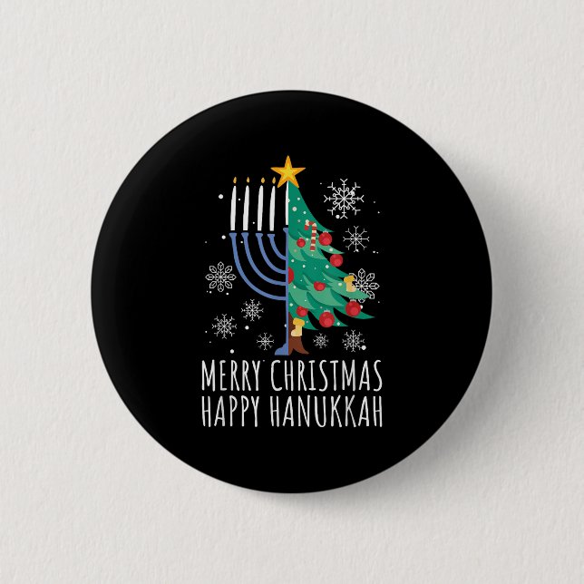 Merry Chrismukkah Happy Christmas Hanukkah  Button (Vorderseite)