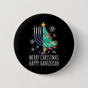 Merry Chrismukkah Happy Christmas Hanukkah Button