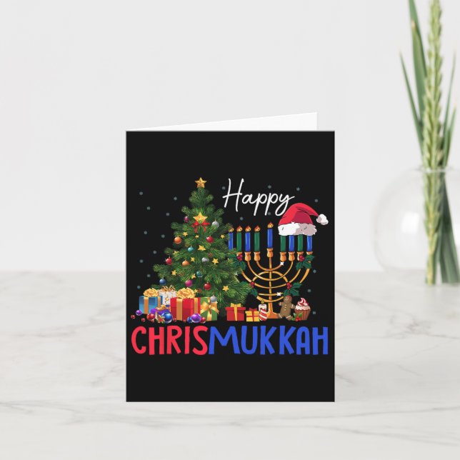 Merry Chrismukkah Happy Christmas Hanukkah Karte (Vorderseite)