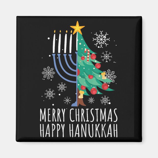 Merry Chrismukkah Happy Christmas Hanukkah  Magnet (Vorne)