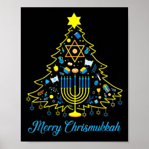 Merry Chrismukkah Happy Christmas Hanukkah Poster