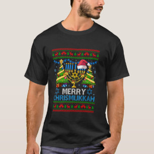Merry Chrismukkah Happy Hanukkah Weihnachtsmenorah T-Shirt